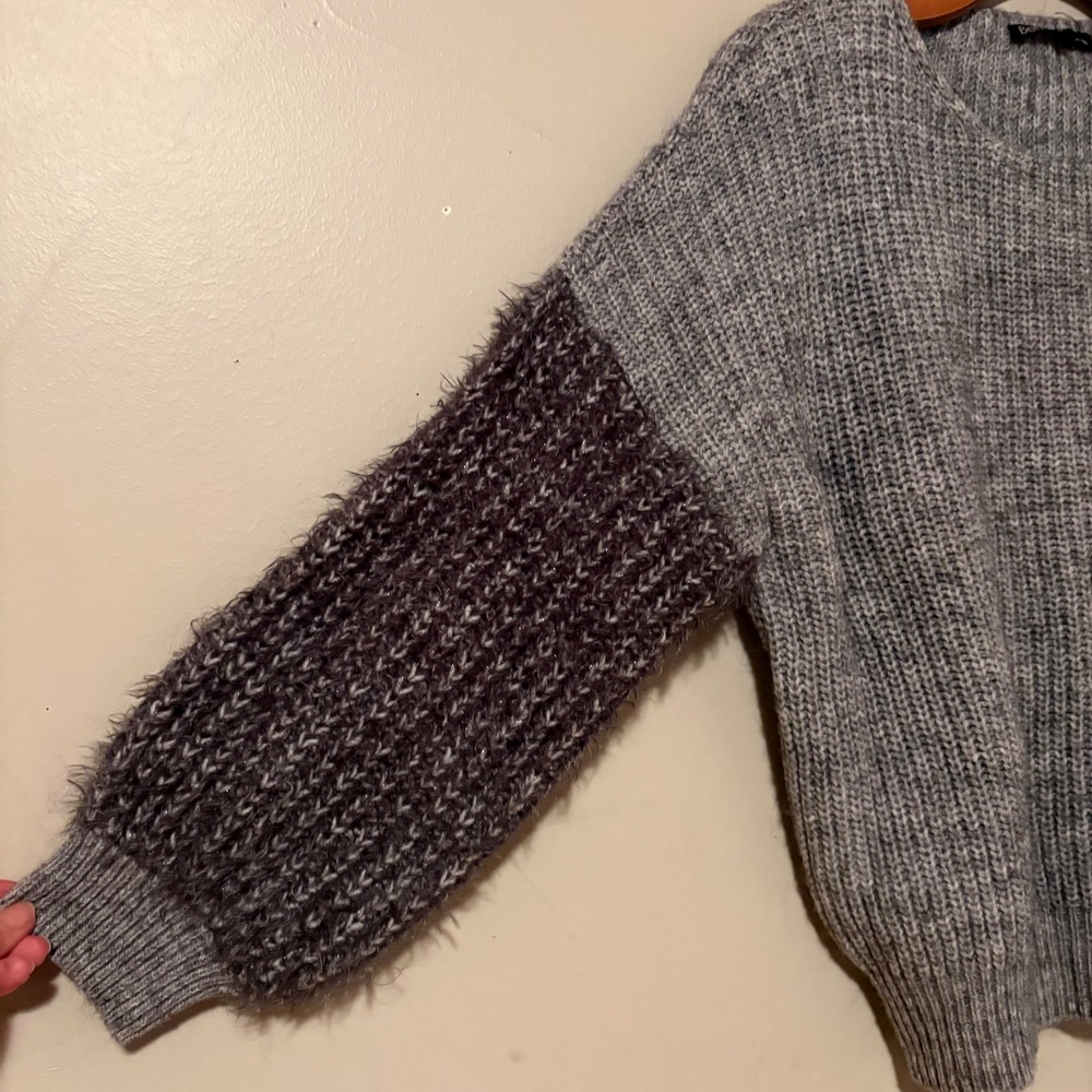 Berretti Women's Size S Gray Oversized Ribbed Knit Sweater Alpaca Wool‎ Blend M - Picture 4 of 13